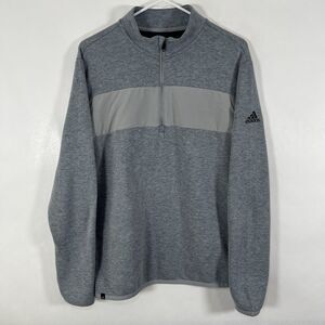 Adidas 1/4 Zip Pullover Sweatshirt Mens Size Medium Gray Sweater Cotton Poly